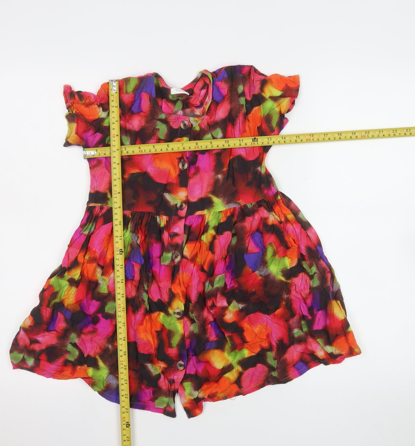 Next Girls Multicoloured Floral A-Line Knee Length Dress 7 Years