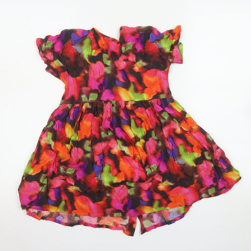 Next Girls Multicoloured Floral A-Line Knee Length Dress 7 Years