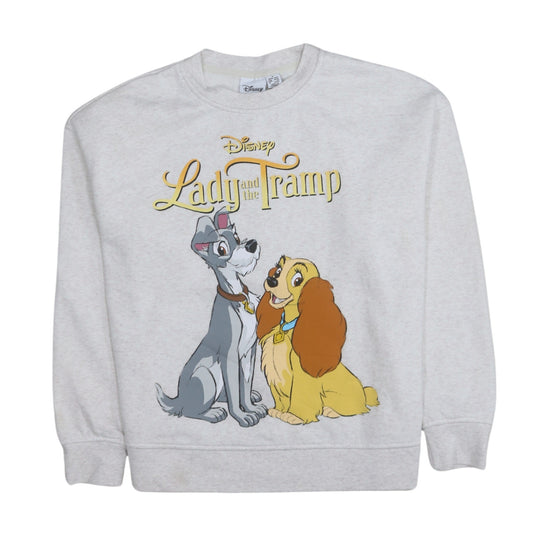 Disney Lady and the Tramp Grey Sweatshirt Women S Pullover Crew Neck