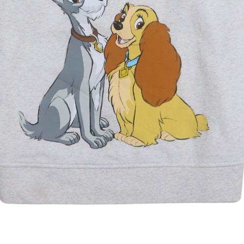 Disney Lady and the Tramp Grey Sweatshirt Women S Pullover Crew Neck