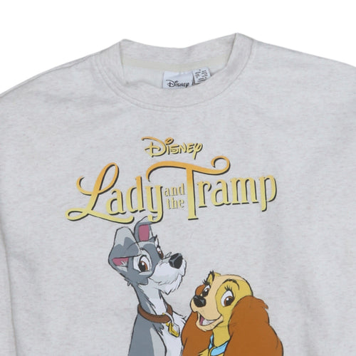 Disney Lady and the Tramp Grey Sweatshirt Women S Pullover Crew Neck