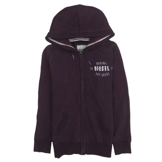 Diesel Womens Purple Full Zip Hoodie Medium Cotton Blend Casual