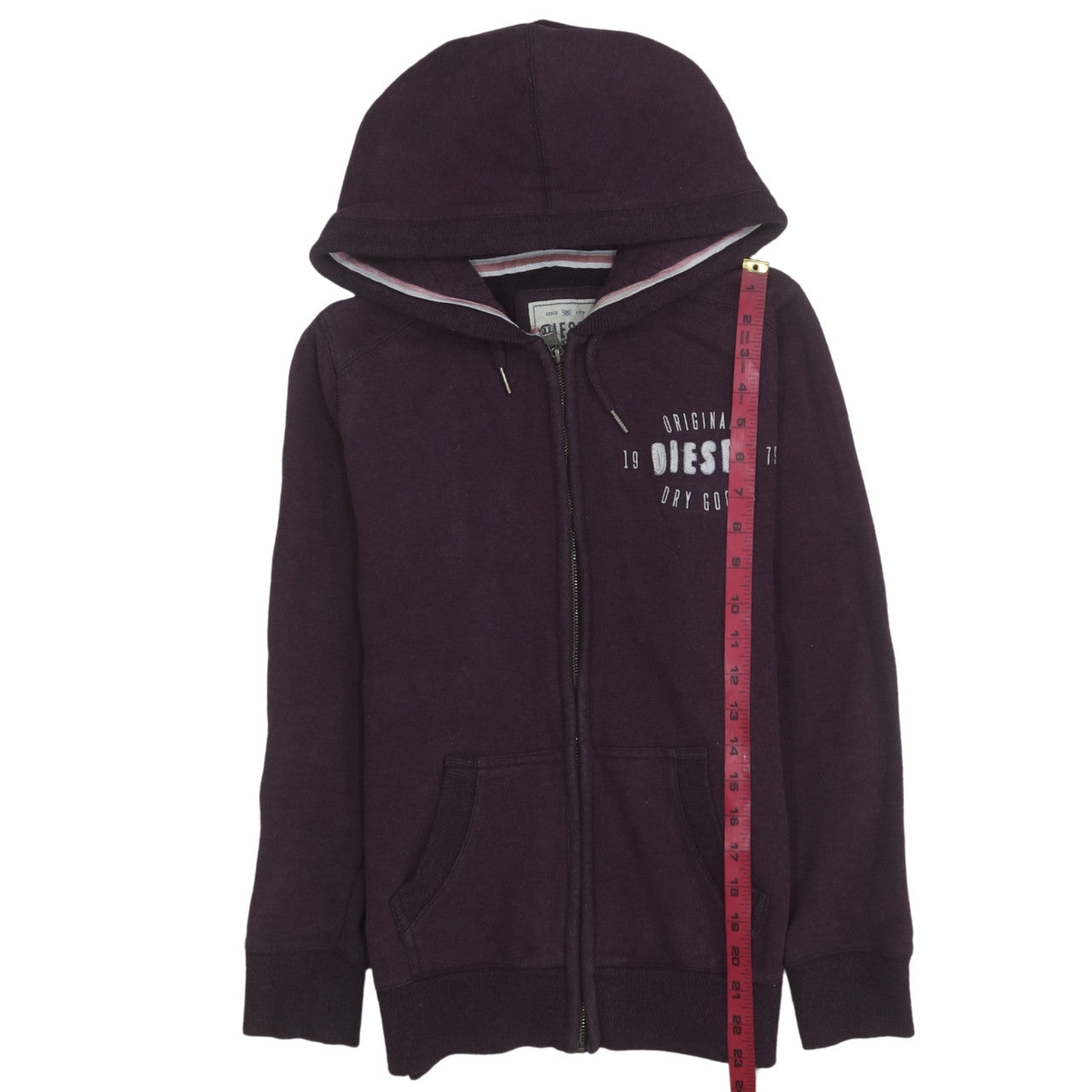 Diesel Womens Purple Full Zip Hoodie Medium Cotton Blend Casual