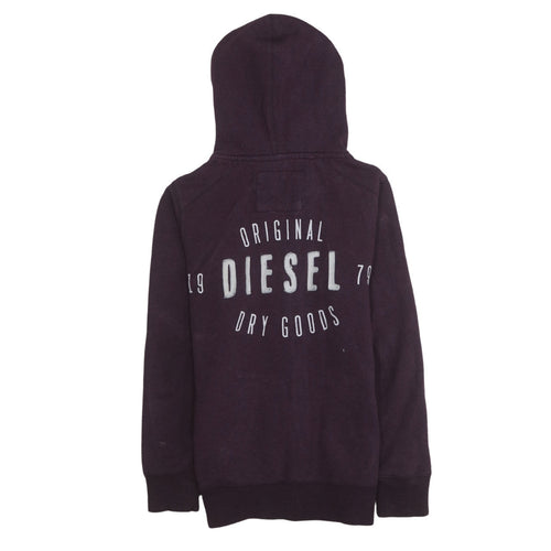 Diesel Womens Purple Full Zip Hoodie Medium Cotton Blend Casual