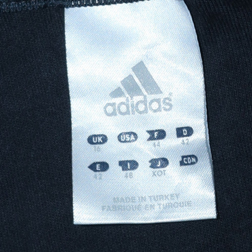 Adidas Womens Black Full Zip Hoodie Size L 100% Cotton Classic Fit
