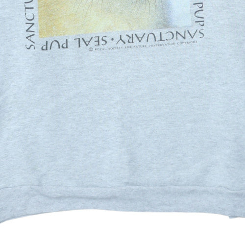 Sanctuary Women's Grey Seal Pup Graphic Pullover Sweatshirt XL