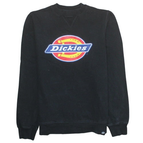 Dickies Men's Black Small Crew Neck Graphic Logo Sweatshirt