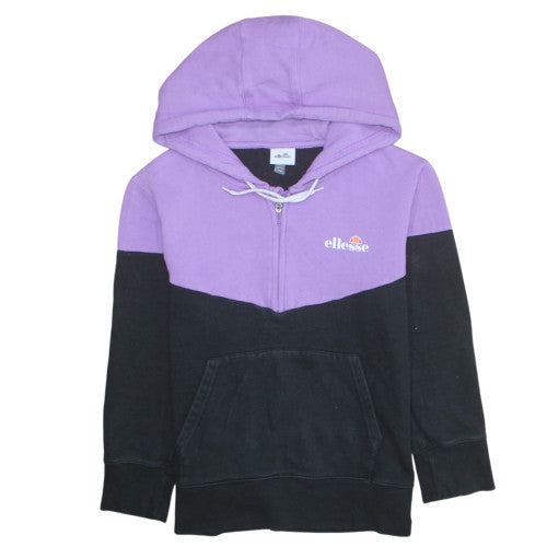 Ellesse Women Purple & Black Colourblock Hoodie UK L