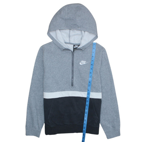 Nike Boys Grey Colourblock 1/2 Zip Hoodie XL 158-170cm Standard Fit