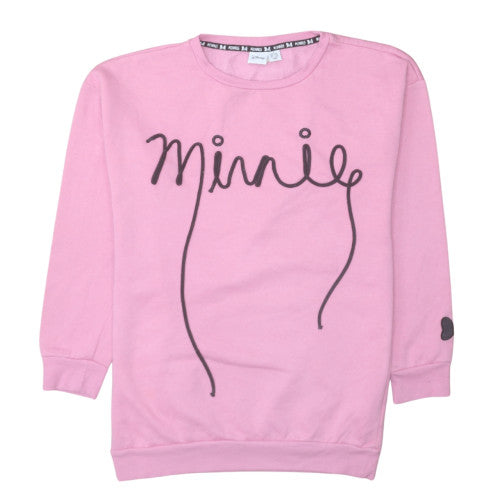 Disney Minnie Pink Sweatshirt Womens S Crew Neck Pullover Cotton