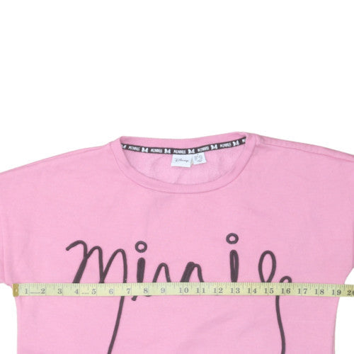 Disney Minnie Pink Sweatshirt Womens S Crew Neck Pullover Cotton