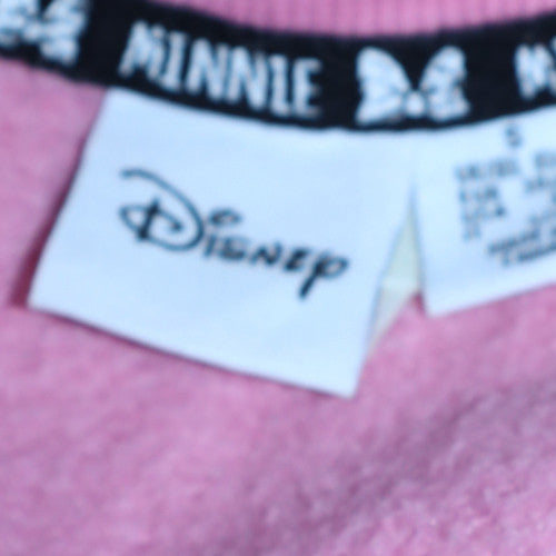 Disney Minnie Pink Sweatshirt Womens S Crew Neck Pullover Cotton