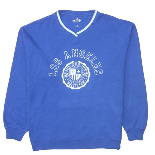 Hollister Women's Blue Pullover Sweatshirt S Los Angeles Graphic Cotton Blend