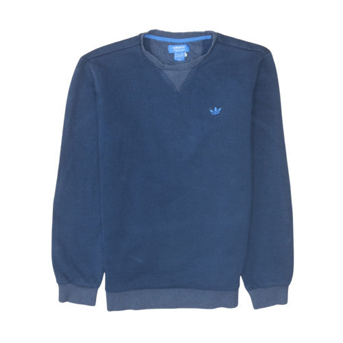 Adidas Mens Blue Crew Neck Pullover Sweatshirt Size S