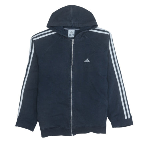 Adidas Men's Blue Full Zip Hoodie Size M Sports Fleece Jacket