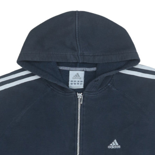 Adidas Men's Blue Full Zip Hoodie Size M Sports Fleece Jacket