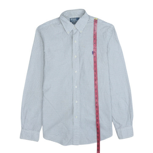 Ralph Lauren Men’s Blue Check Slim Fit Cotton Long Sleeve Shirt 15.5 39