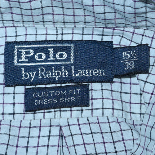 Ralph Lauren Men’s Blue Check Slim Fit Cotton Long Sleeve Shirt 15.5 39