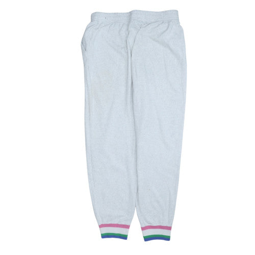 Nike Womens Grey Fleece Sweatpants M Elastic Waist Pockets Cuffed
