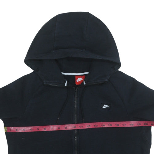 Nike Men's Black Full Zip Hoodie L Cotton Blend Casual Sweatshirt