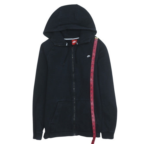 Nike Men's Black Full Zip Hoodie L Cotton Blend Casual Sweatshirt