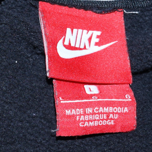 Nike Men's Black Full Zip Hoodie L Cotton Blend Casual Sweatshirt