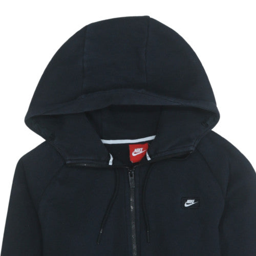 Nike Men's Black Full Zip Hoodie L Cotton Blend Casual Sweatshirt