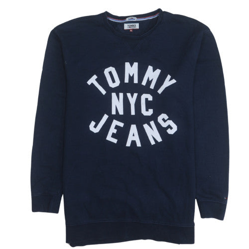 Tommy Jeans Men's Blue XL Relaxed Fit Crew Neck Sweatshirt