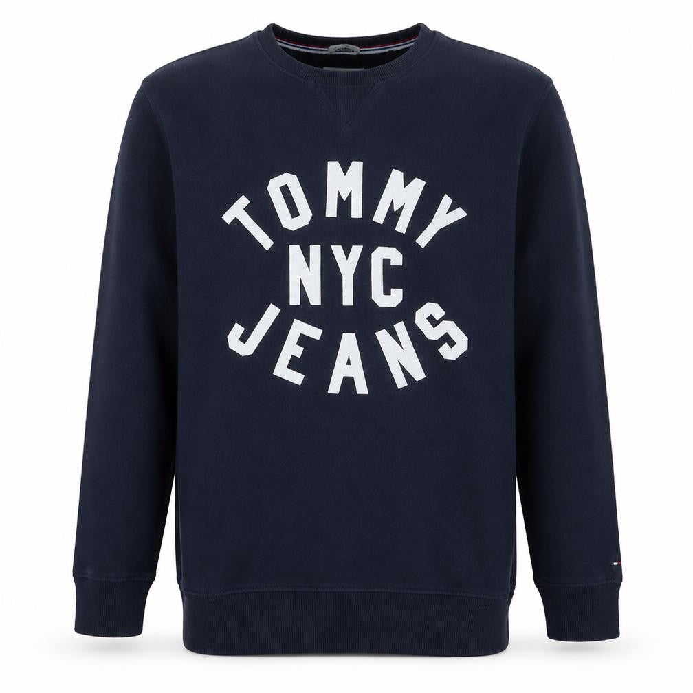 Tommy Jeans Men's Blue XL Relaxed Fit Crew Neck Sweatshirt