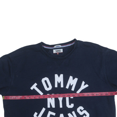 Tommy Jeans Men's Blue XL Relaxed Fit Crew Neck Sweatshirt