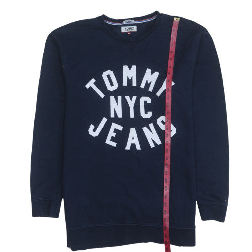 Tommy Jeans Men's Blue XL Relaxed Fit Crew Neck Sweatshirt