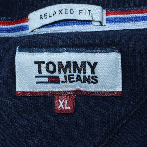 Tommy Jeans Men's Blue XL Relaxed Fit Crew Neck Sweatshirt