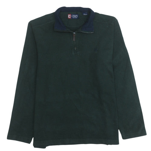 Chaps Men's Green Fleece Half Zip Henley Sweatshirt Size L