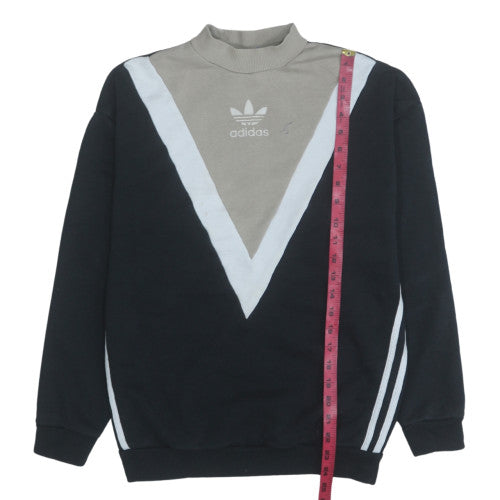 Adidas Women's Black & Grey Pullover Sweatshirt Size 6 V-Neck Logo Style