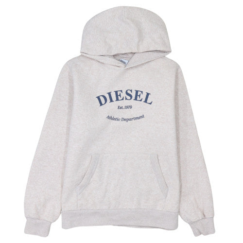 Diesel Womens Beige Pullover Hoodie Small Cotton Blend Hooded Sweatshirt