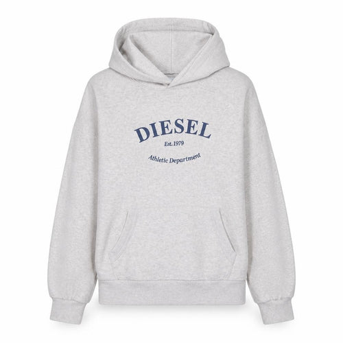 Diesel Womens Beige Pullover Hoodie Small Cotton Blend Hooded Sweatshirt