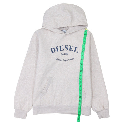 Diesel Womens Beige Pullover Hoodie Small Cotton Blend Hooded Sweatshirt
