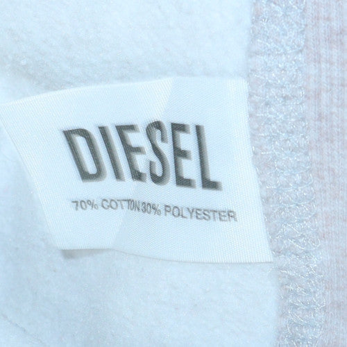 Diesel Womens Beige Pullover Hoodie Small Cotton Blend Hooded Sweatshirt