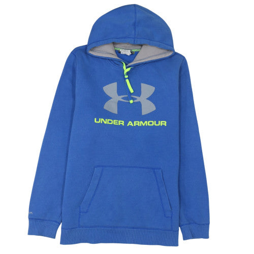 Under Armour Men's Blue Pullover Hoodie L Loose Fit Graphic Sweatshirt