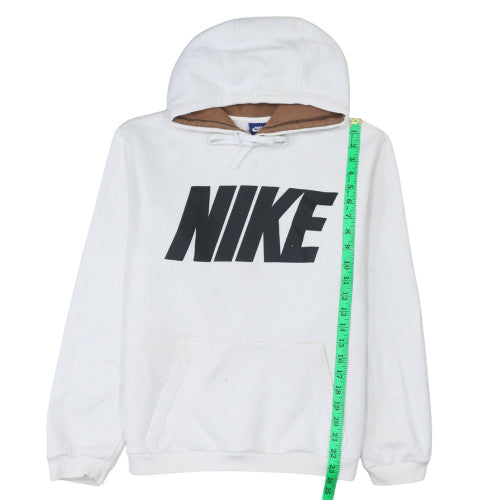 Nike Womens White Pullover Hoodie Sweatshirt Medium Cotton Blend