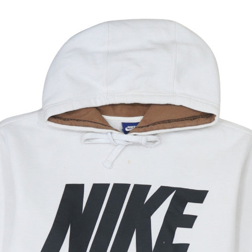 Nike Womens White Pullover Hoodie Sweatshirt Medium Cotton Blend
