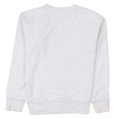 Levi's Women's White Cotton Crew Neck Pullover Sweatshirt XXS