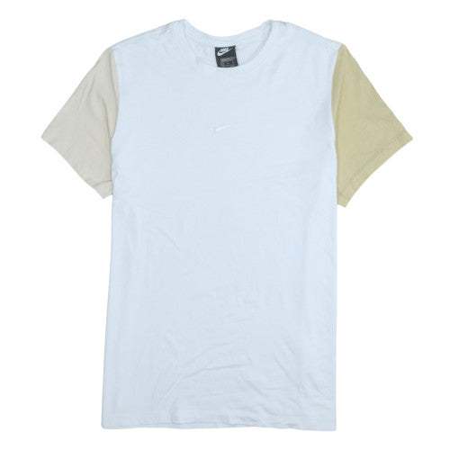 Nike Mens White Beige Colourblock Crew Neck Short Sleeve T-Shirt XL