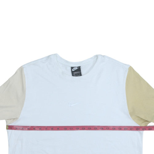 Nike Mens White Beige Colourblock Crew Neck Short Sleeve T-Shirt XL