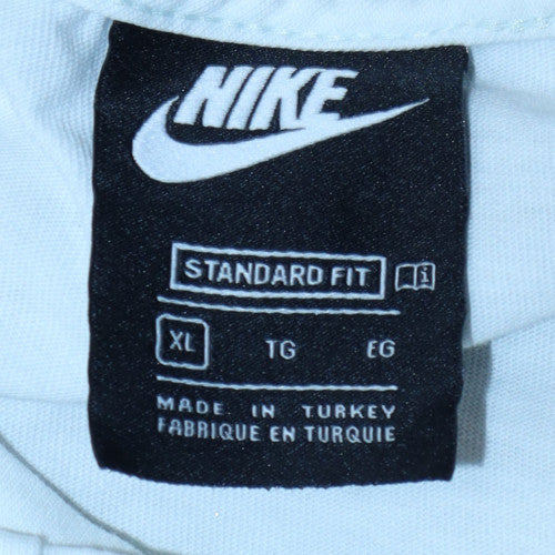 Nike Mens White Beige Colourblock Crew Neck Short Sleeve T-Shirt XL
