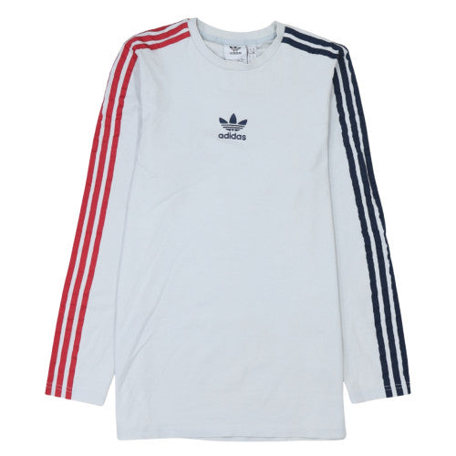 Adidas Mens White Long Sleeve Crew Neck Pullover T-Shirt XS