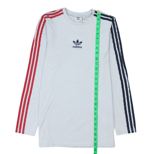 Adidas Mens White Long Sleeve Crew Neck Pullover T-Shirt XS