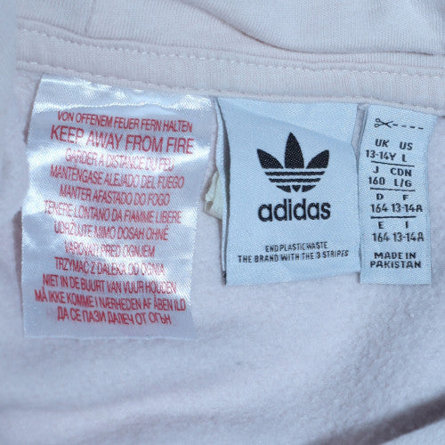 Adidas Originals Womens White Pullover Hoodie 13-14Y Teens Logo Print