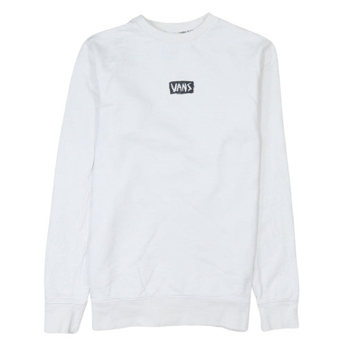 Vans Men's White XS Crew Neck Pullover Sweatshirt Graphic Logo