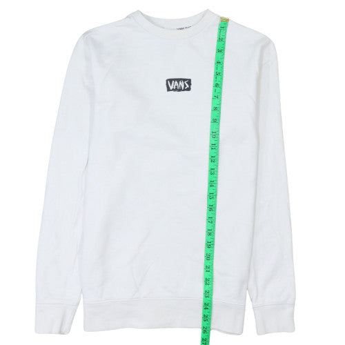 Vans Men's White XS Crew Neck Pullover Sweatshirt Graphic Logo